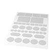 Stickerbogen mit Weißdruck 4/0 farbig bedruckt oval (oval konturgeschnitten)