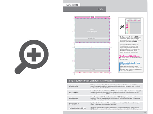 Product Bild multiloft-flyer_din_a3_quer_(42_0_cm_x_29_7_cm)_beidseitig_folienkaschiert_gl__nzend__4_4_farbig_(beidseitiger_druck)