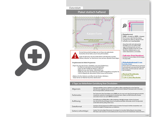 Product Bild plakat_statisch_haftend_4_0_farbig_bedruckt_in_katze-form_konturgeschnitten